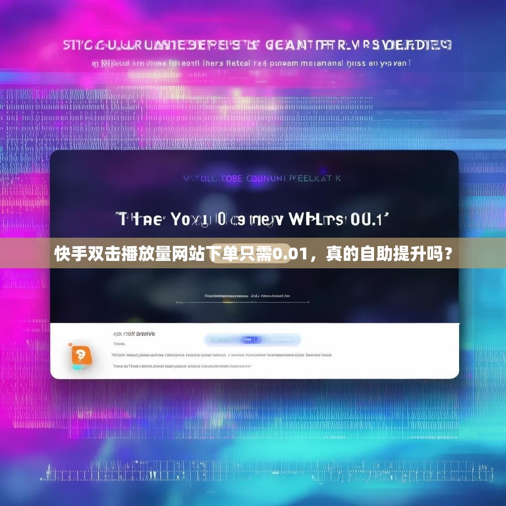 快手双击播放量网站下单只需0.01,真的自助提升吗?