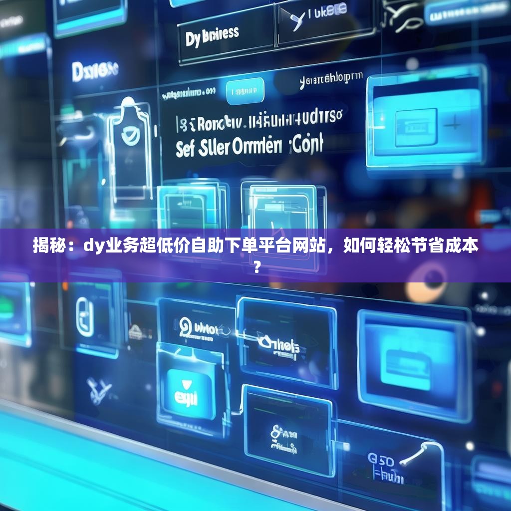 揭秘：dy业务超低价自助下单平台网站，如何轻松节省成本？