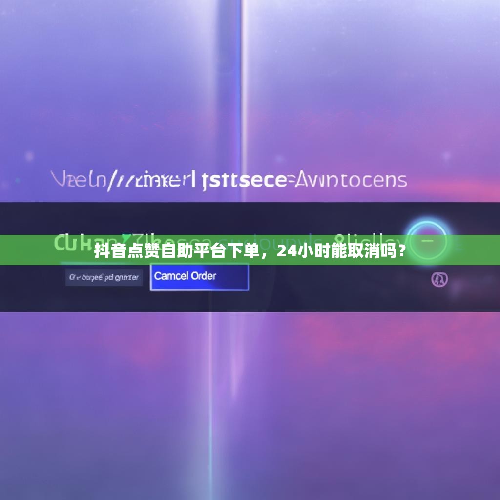 抖音点赞自助平台下单，24小时能取消吗？