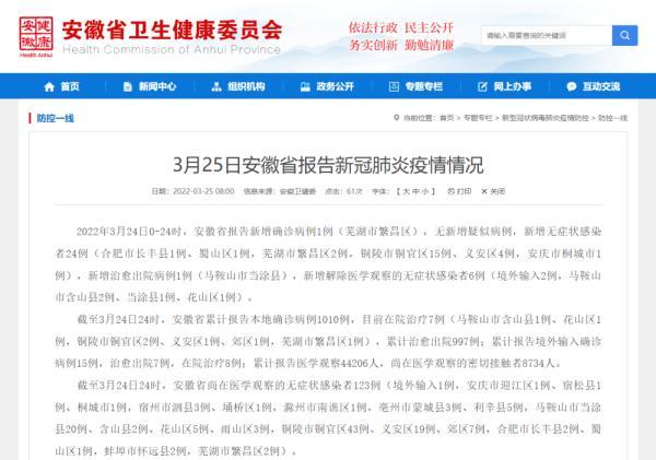 1月31日全国新增本土确诊及无症状感染者情况，含安徽等地详情